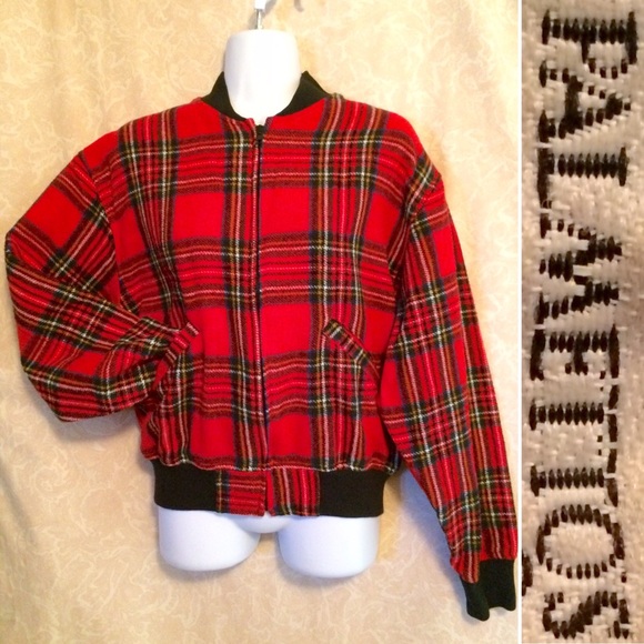 Vintage Jackets & Blazers - Palmettos Vintage Tartan Plaid Bomber Jacket